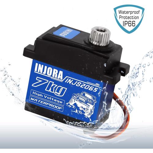 INJORA 7KG Servo INJS2065 with Mount and Servo Horn for TRX4M TRX4MT 1/18 RC Crawler Upgrade Parts, High Torque Waterproof
