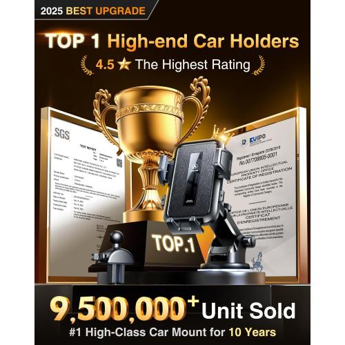 VANMASS 2025 Upgraded Car Phone Holder, [85 LBS Strongest Suction] Patent Safety Cell Phone Mount Windshield Dashboard Vent Truck Accessories Stand Cradle for iPhone 17 Pro Max 16 15 14 13 Android