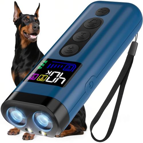 Dog Bark Deterrent Device – 65FT Range Anti Barking Device for Dogs, Stops Neighbor’s Dog Barking with 3 Ultrasonic Frequencies (25/30/40kHz) & 5 Sound Modes, for Indoor & Outdoor Training