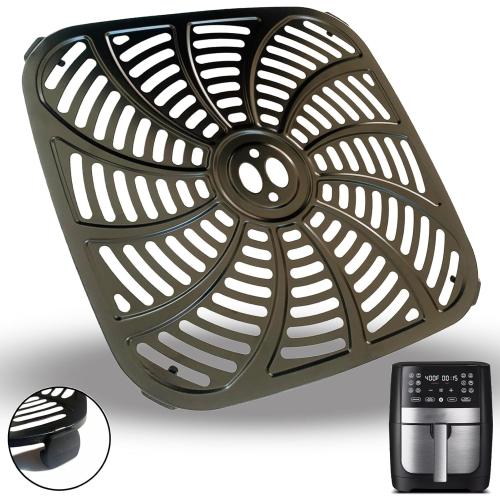 Square Air Fryer Crisper Plate for 8QT Gourmia GAF826 Air Fryers, Premium Nonstick Air Fryer Grill Plate Pan Rack Tray Insert Grate Grid Shelf for Gourmia 8QT Air Fryers, Dishwasher Safe