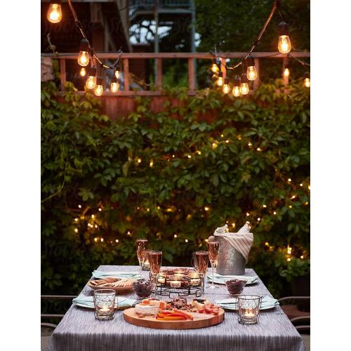 Svater Outdoor String Lights Led 105FT, Commercial Grade Patio Light with 1W Dimmable S14 Shatterproof Bulbs, ETL Listed Heavy-Duty Outside Waterproof Cafe Bistro Market Lighting Warm White