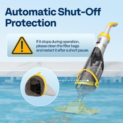 VIVOHOME Cordless Pool Vacuum with Telescopic & Extension Poles 9.12ft, 18.5 GPM Suction, 60-Min Run Time, Handheld Cleaner Rechargeable with Battery Indicator for Pools/Spas/Hot Tubs - Green
