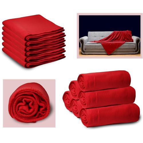 6 Pack of Bulk Soft Fleece Blankets 49X 62 Light Weight, Cozy Warm Throw Blanket Sofa Travel Outdoor, Wholesale (49X 62, 12 Pack black) (See the Pictures for the color)