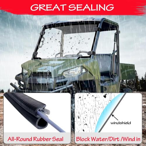StarknightMT Front Windshield Compatible with Polaris Ranger Midsize 500 570 ETX EV 2015-2025, Scratch-Resistant UV-Proof Polycarbonate Full Window, Clear (Not Fit Full-size)