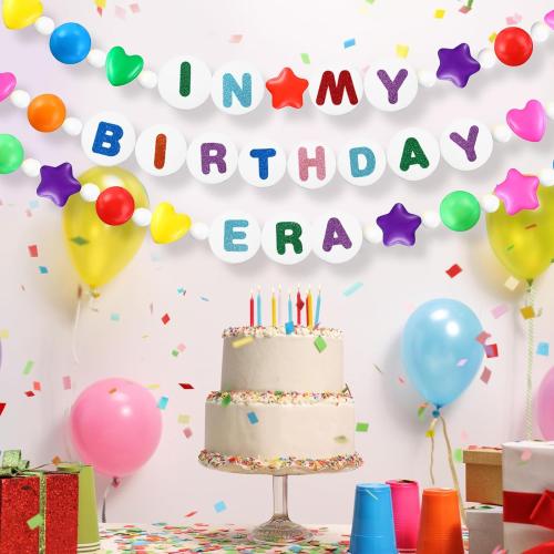 DIY Giant Friendship Bracelet Garland Kit Famous Singer Customizable Party Banner Jumbo Garland Decor Includes Balls Foam Circles Fishing Line Embroidery Needle Letter Stickers