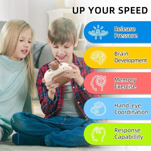 Blackma Fast Push Light Up Fidget Toys for Kids, Handheld Puzzle Game Sensory Toys, Christmas Toys Gifts for 3-12 Year Old Boys Girls (Bear)