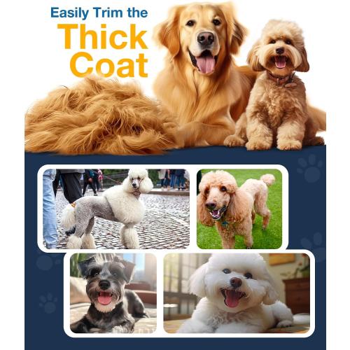 oneisall Dog Clippers for Grooming for Thick Heavy Coats/Low Noise Rechargeable Cordless Pet Shaver with Stainless Steel Blade/Waterproof Dog Shaver for Dogs Pets and Animals (Sliver)