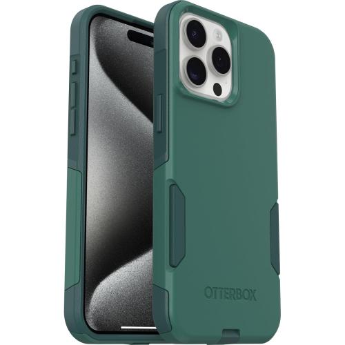 OtterBox iPhone 15 Pro MAX (Only) Commuter Series Case - GET Your Greens (Green), Slim & Tough, Pocket-Friendly, with Port Protection