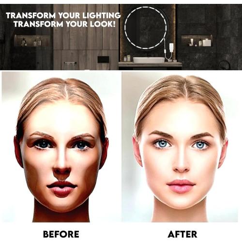 Mirror Lights, 10ft Hollywood Style LED Vanity Mirror Light, Dimmable Ultra Bright White Touch Control Light Strip for Makeup Vanity & Bathroom Mirror (Mirror Not Included)