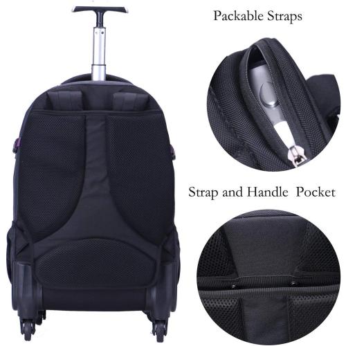Size 20-22 Color Light Green AOKING 20/22″Water Resistant Rolling Wheeled Backpack Laptop Compartment Bag
