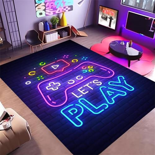 Gamer Rug for Game Room 3'x5' Non-Slip 3D Cool Printed Gaming Rugs for Bedroom and Living Room Decor