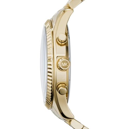Color Black and Gold Michael Kors Lexington Men's Watch, Stainless Steel Bracelet Watch for Men