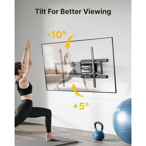 monTEK Heavy Duty Full Motion TV Wall Mount for 43–100 Inch TVs Pre-Assembled Bracket with Tool-Free Tilt Swivel & Extension Max VESA 800x600, 150lbs 4X Strength Tested Fits 16/18 Inch Studs