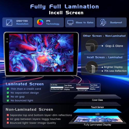 4G 128G Car Radio for Toyota Prius 2010-2015, 9'' Incell Full Touchscreen Stereo Android 15 Wireless CarPlay Android Auto Bluetooth 5G WiFi EQ FM RDS GPS WiFi SWC AHD Backup Camera