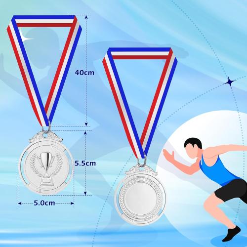 GeeRic 12 Pieces Gold Medal with Neck Ribbons, Kids Reward Medal, Winner Medals Gold Prizes for Sports, Competitions, Party, Olympic Style 2 inch