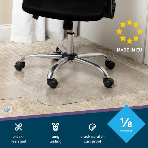 Office Chair Mat for Carpeted Floors Polycarbonate Transparent for Rolling Desk Computer Chairs Low and Medium Pile Carpets 36 X 48 X1/8 Rectangular Heavy Duty Thick and Sturdy Shipped Flat