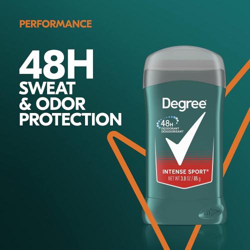 Pack of 6 Degree Men Original Aluminum Free Deodorant for Men, 48-Hour Odor Protection, Intense Sport, 3 Ounce (Pack of 6)
