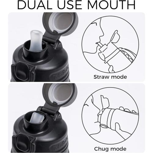 TakeToday Collapsible Water Bottles 20oz (600mL), Foldable Platinum Silicone Travel Water Bottle with Straw & Carry Strap, Leak-Resistant Screw Lid, Wide Mouth, BPA-Free for Hiking, Camping, Travel