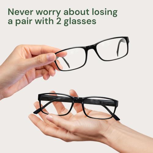 Gaoye  2.5 2-Pack of Reading Glasses - Blue-Light Filter, UV Protection - Readers with Rectangle Frames
