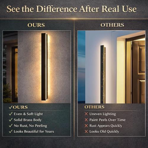Modern Outdoor Wall Lights 79 Inch, 3000K Linear Exterior Wall Light Wall Mount, IP65 Waterproof Long Porch Wall Sconce Light for Front Door, Garage (Black)
