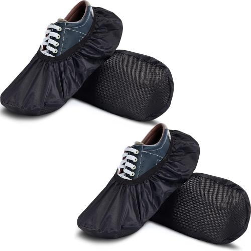 SATINIOR 4 Pcs Black Bowling Shoe Covers l Non-Slip Bowling Shoe Covers Protector Accessories Modern Sports Supplies for Men Women Adult