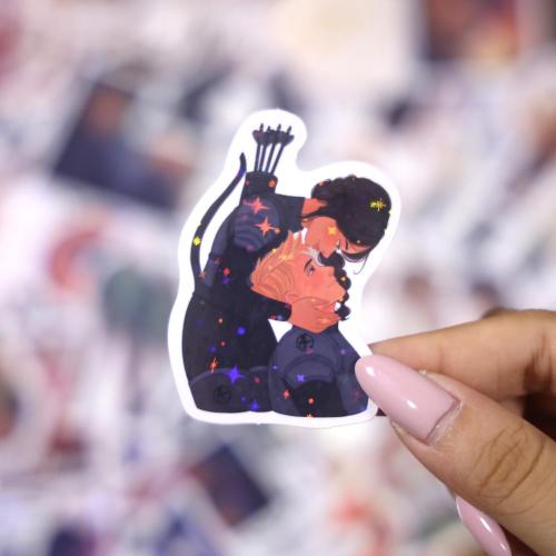 BAMAYSELF 129 Pcs Hungery Cartoon Movie Stickers Pack, Cool Holographic Game Stickers Waterproof Vinyl Glitter Stickers Decal for Teen Adult Girl Water Bottle Skateboard Notebook Phone