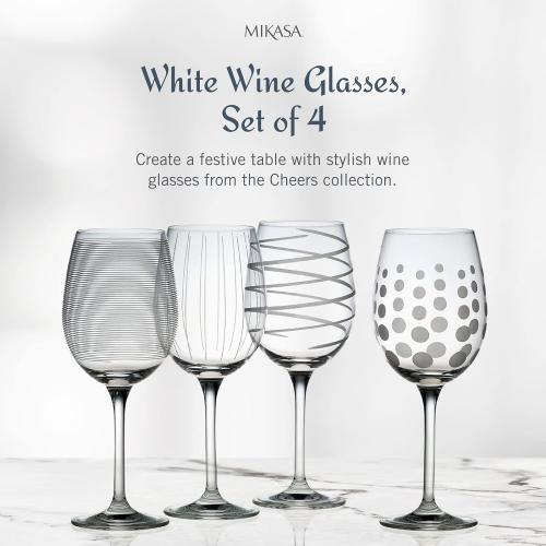 Mikasa Cheers red Wine Glasses Set of 6, 16-Ounce Elegant Glassware, Durable and Dishwasher Safe, Perfect for Everyday or Entertaining