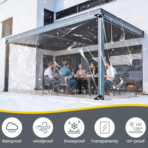 Clear Tarp Clear Tarps Heavy Duty Water Resistant,20Mil Thickened Transparent Tear Resistant PVC Vinyl Tarpaulin Enclosurewith Grommets and Reinforced Edges for Patio,Porch and Outdoor (6.5x13ft)