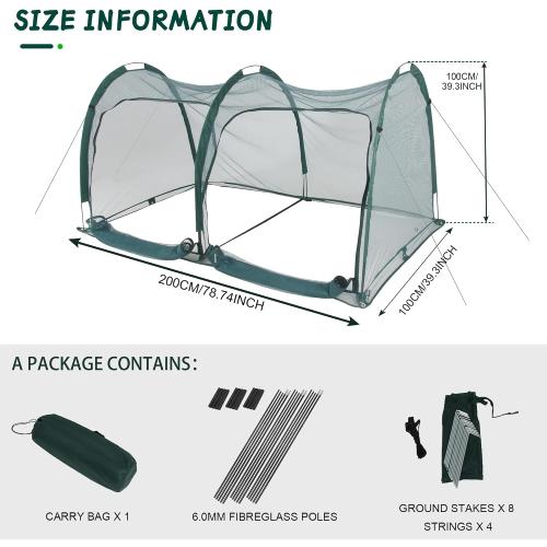Flexible Net Grow Tunnel - Garden Greenhouse Mesh Covers Growhouse Cloche for Protecting Fruit Vegetables Plants Cultivation from Animals(2M)