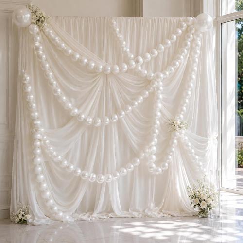 Pearl White Linking Balloons,100pcs 6 Inch Quick Link Long Balloons for Tying Balloon Arch,Tails Balloon Wall,for Wedding Anniversary Engagement Birthday Baby Shower Graduation Party Decorations