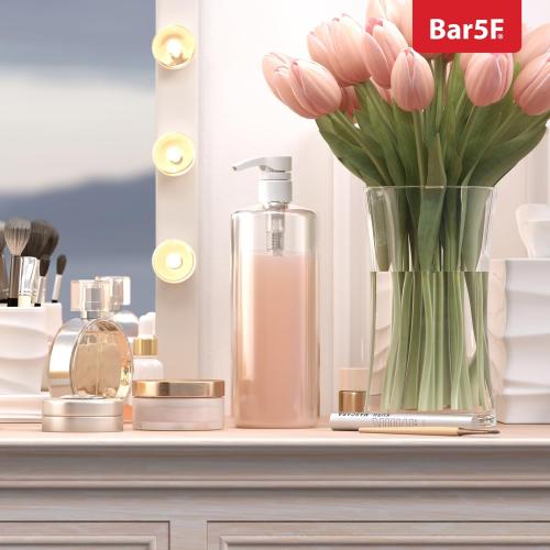 Bar5F Pump Bottle 32-Ounce 1-Liter Empty for Shampoo Conditioner Body Wash Lotion BPA-Free Crystal-Clear 2Pk