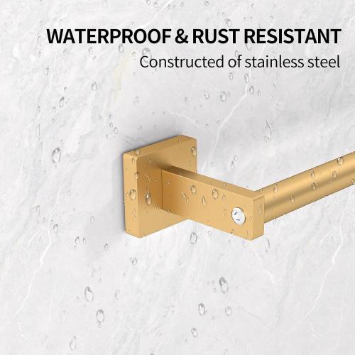 MKO Towel Bar for Bathroom, 24 Towel Racks for Bathroom Hanger Wall Mounted, Hand Towel Holder Rod with Metal for Kitchen Home, Gold 2 Pack