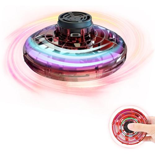 GoolRC Flying Spinner Mini Drone, Fidget Spinner Flying Boomerang Toys Magical Hand Controlled Gyro Flying Drone with LED Light Gifts for Teens Adults Indoor Outdoor