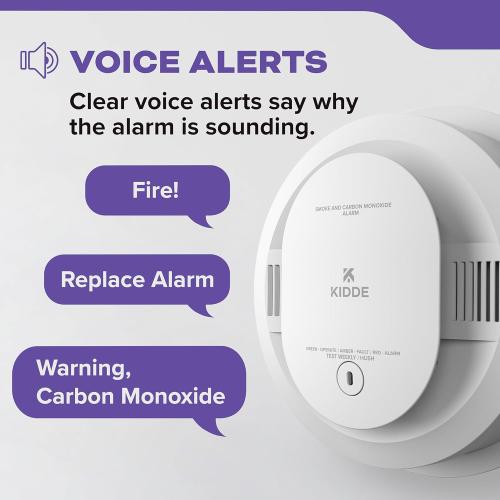 Kidde Hardwired Smoke & Carbon Monoxide Detector, AA Battery Backup, Voice Alerts, Interconnectable, LED Warning Light Indicators, 2 Pack