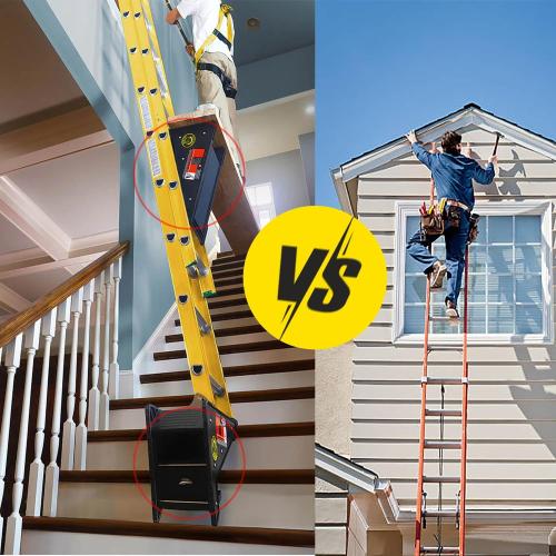 Ladder Leveler,Ladder Jacks,Ladder Stabilizer Tool with Storage Easy to Use for All Surfaces and Uneven Ground