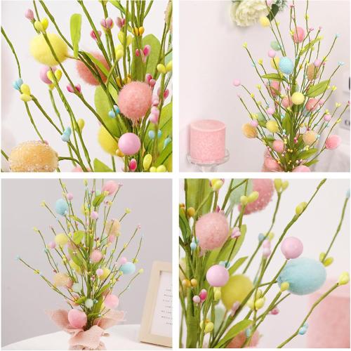 ZHAO 18-Inch Easter Egg Tree Tabletop Decoration with Delicate Ornaments - Perfect for Home, Party, Wedding, Holiday, Celebrations
