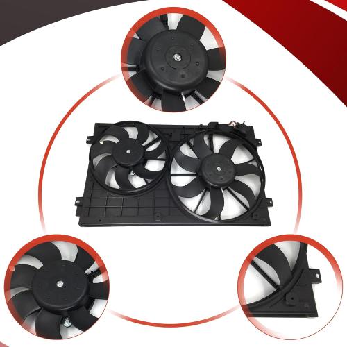 Black PartsFlow Radiator Cooling Fan Assembly for 2012-2013 Volkswagen Beetle/Passat for 2010-2013 Volkswagen Golf for 2006-2009 Volkswagen Rabbit for 2005-2013 Volkswagen Jetta 620-843