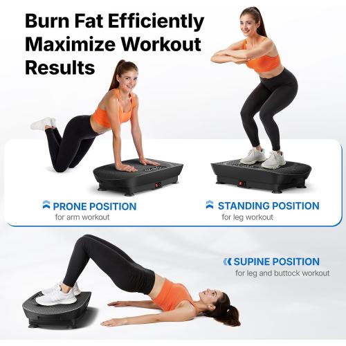MERACH Vibration Plate Exercise Machine, Curved Vibration Plate for Lymphatic Drainage Weight Loss, Vibrating Plate with Real-Time Calorie Tracking on LED Display, Workout Equipment for Home Women Men
