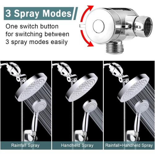 Filtered Shower Head with Handheld, High Pressure Rainfall Shower Head