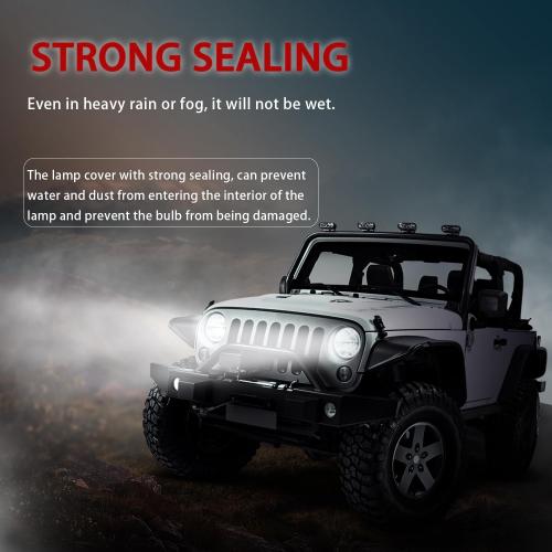 H4/9003 LED Headlight Bulbs   7 Inch H6024 Glass Round LED Headlight Housing,Halogen Sealed High Low Dual Beam,Original Classic Look Conversion Pair Kit Pair