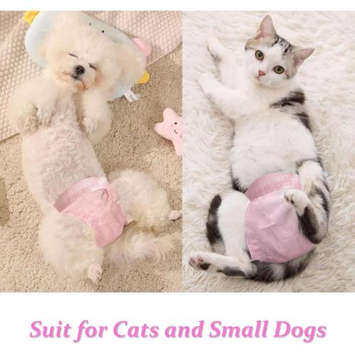 10Pcs Dog Diapers Female,Disposable Pull Up Stretchy Waist Wraps for Female Puppy Dogs in Heat Period, Strong Absorbency | Leak Proof | Elderly | Doggie Training Incontinence S