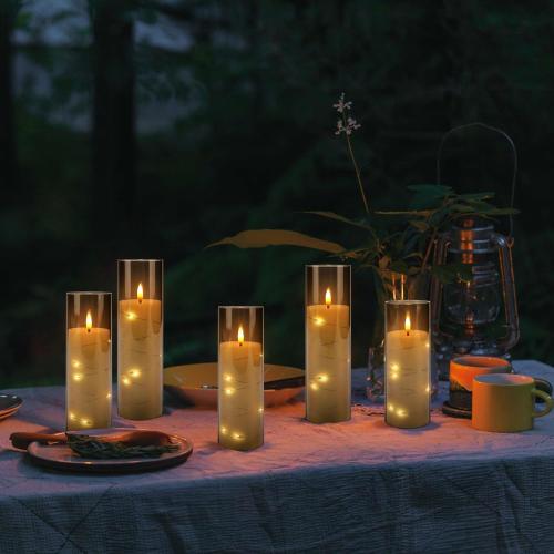 YOROXRG 24 Pack Halloween Decoration Flickering Flameless Candles, Battery Operated LED Candles for New Year, Home Decor, Parties, Wedding,Christmas(D2.2 x H 5 6 7) Grey