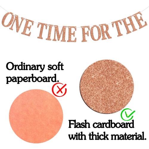 One Time for The Birthday B*tch Banner - Happy Birthday Bunting Backdrops - Funny Birth day Sign for Adult Anniversary Party Decorations Supplies, Rose Gold Glitter