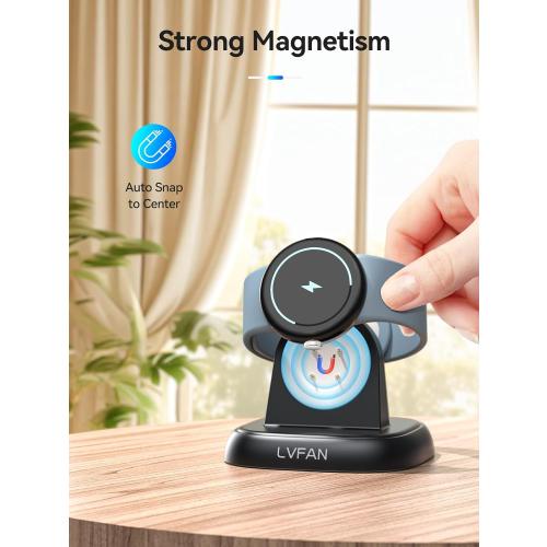 LVFAN Charger for Pixel Watch 3 2 & Fitbit Sense 2 / Versa 4 3, Charging Cable Charger Replacement Accessories, Charger Stand Dock for Google Pixel Watch 3 2 & Fitbit Versa 4 3 / Sense 2 / Sense