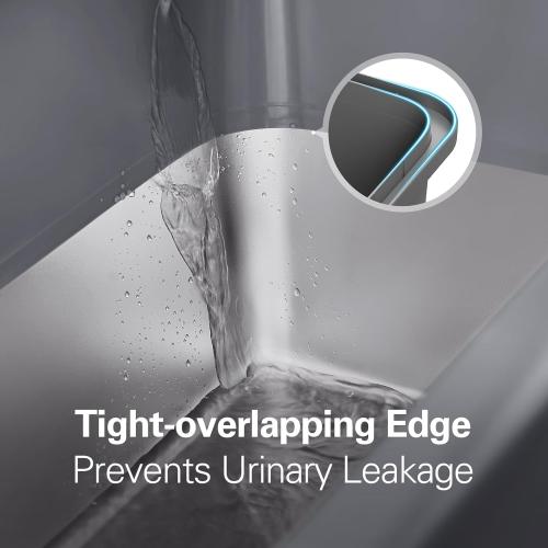 Zarler Stainless Steel Litter Box with Lid, Extra Large Cat Litter Boxes, XL Large Metal Litter Box for Big Cats with High Sided, Grey (Non-Sticky, Easy to Clean, Anti-Urine Leakage)