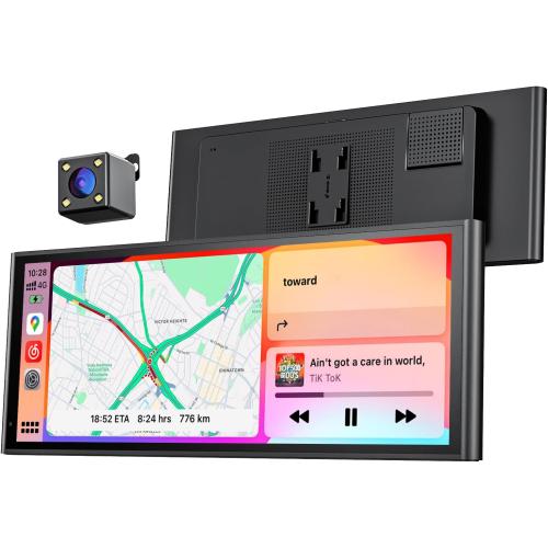 9.26 Wireless Portable Car Play Screen for Apple CarPlay & Android Auto, OTA Updates, Backup Camera, Mirror Link, 5.0 Bluetooth, Voice Control, GPS Navigation, FM