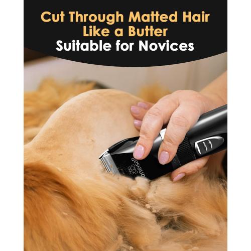 oneisall Quiet Cat Clippers for Matted & Long Hair, 2-Speed Cordless Pet Shaver Grooming Kit for Cats, Small Dogs & Animals (Black)