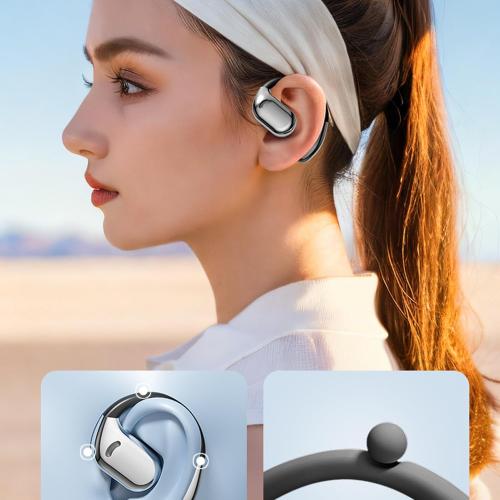 Black 144 Language Support Headphones with Battery Indicator - Real Time Translator Earbuds | Open Ear Wearable Device for Instant Bilingual Conversation, Fitness Audio, Music Listening, Way Speech