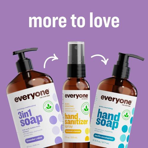 Everyone 3-in-1 Body Wash, Bubble Bath & Shampoo, Vanilla Lavender 2-Pack