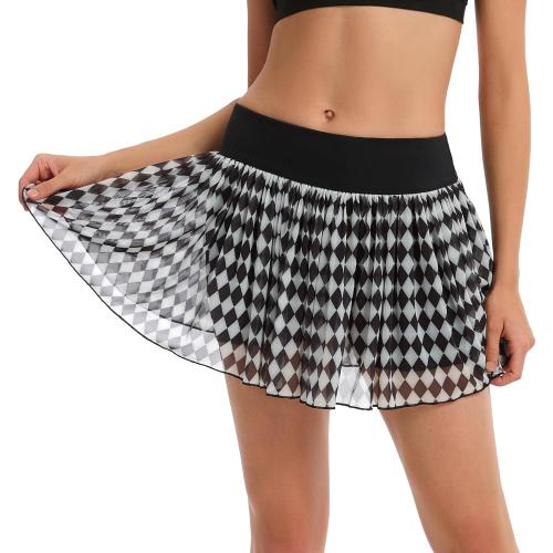 Size XL Ibeauti Womens Mini Flowy Skort High Waisted Pleated Tennis Golf Skirts Mesh Ruffler Athletic Skirt with Shorts Pockets